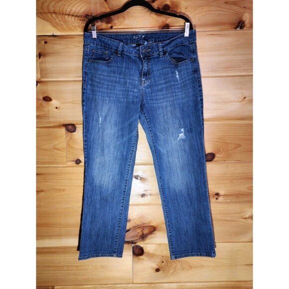 Women's Size 12 Apt. 9 Distressed Stretch Denm Jeans Boyfriend - Modern - Picture 5 of 6